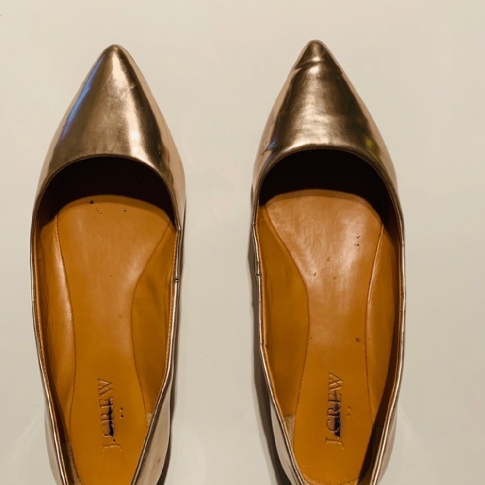 J. Crew ballet slipper flats metallic 7